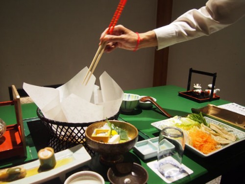 Dîner traditionnel japonais au Kinugawa Park Hotel