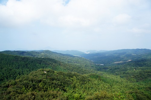 Vue panoramique depuis le mont Fudo dans la péninsule de Kunisaki, Oita, Kyushu