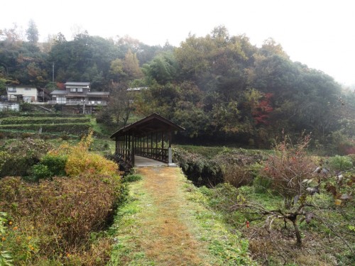Satoyama, campagne japonaise, Uchiko, Shikoku, Ehime, pont couvert