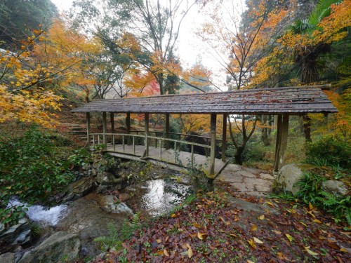 Satoyama, campagne japonaise, Uchiko, Shikoku, Ehime, Pont couvert à Ishidatami