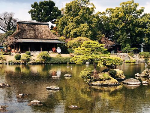 Parc Suizenji, jardin japonais, Kumamoto, Tokaido