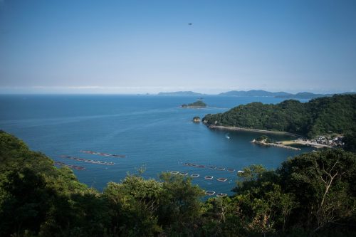 Point de vue au sommet de l'île d'Ohnyujima, préfecture d'Oita, Japon