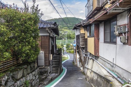 Village traversé lors de la randonnée de la Nakasendō, préfecture de Gifu, Japon