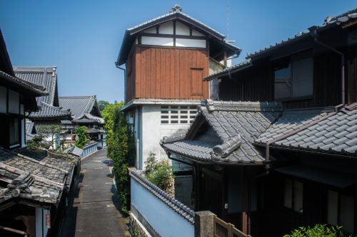 Rues typiques à Usuki, préfecture d'Oita, Japon