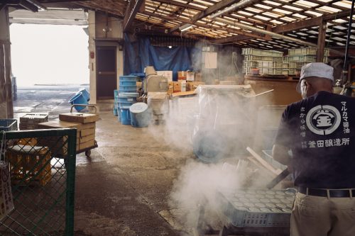 Fabrique de sauce soja dans le Quartier de Kajiyamachi à Hitoyoshi, préfecture de Kumamoto, Kyushu, Japon