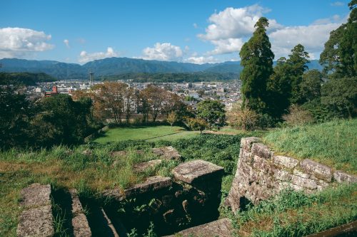 Ruines du château d'Hitoyoshi, préfecture de Kumamoto, Kyushu, Japon
