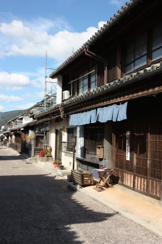 Les bâtiments traditionnels du quartier historique d'Udatsu, Mima, Tokushima, Shikoku, Japon