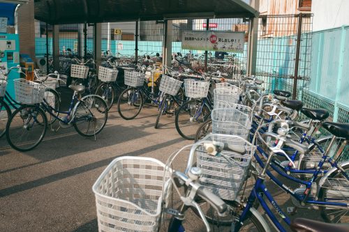 Système de location de vélos dans la ville de Sakai, Osaka, région de Kinki, Japon