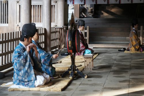 Rituel du matin au Sanctuaire Miho-jinja, à Mihonoseki, prefecture de Shimane, région du San'in, Japon
