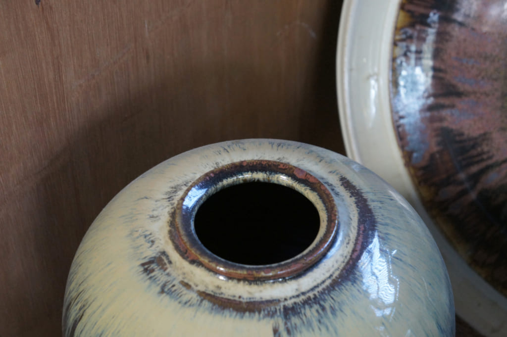 Réalisation de céramique Shodai yaki de M. Yamaguchi : grand vase