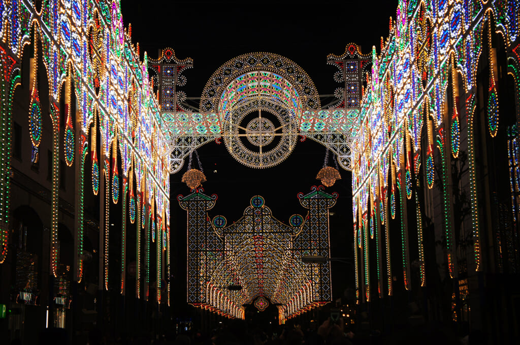 Installations lumineuses du Kobe Luminarie 2019. 
