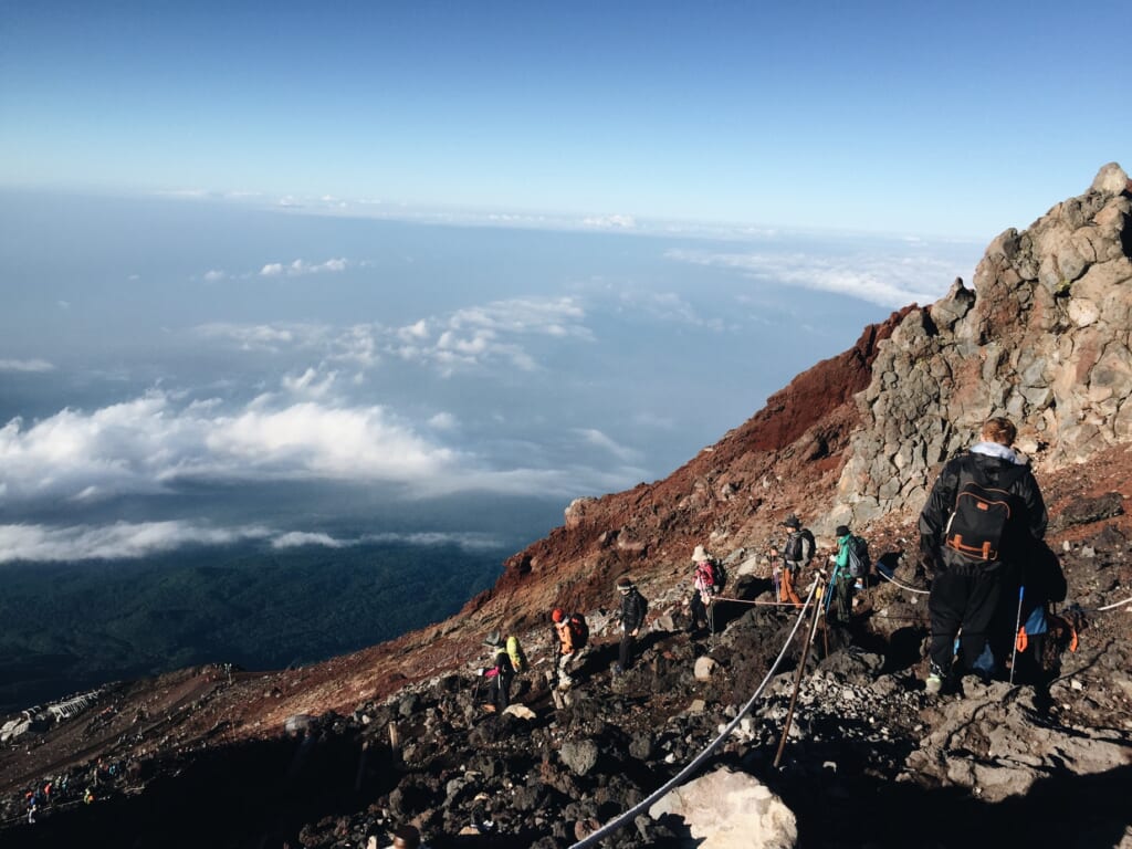 La vue depuis le Mont Fuji après son ascension