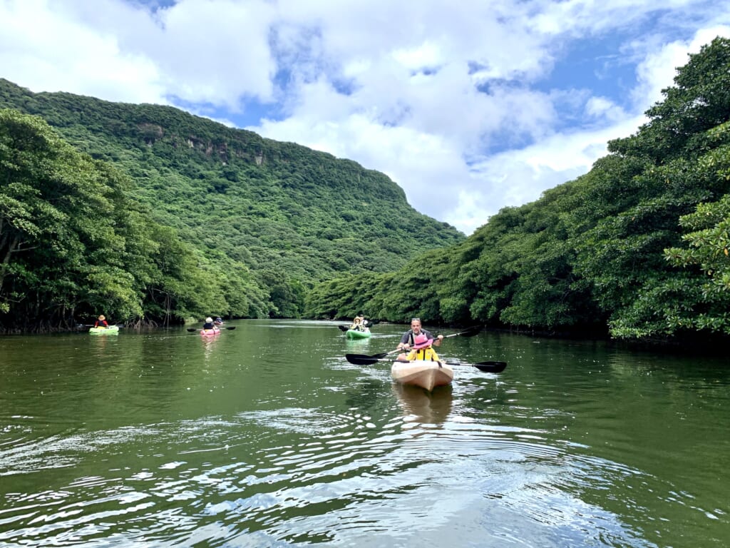 excursion en canoë dans la jungle à Okinawa
