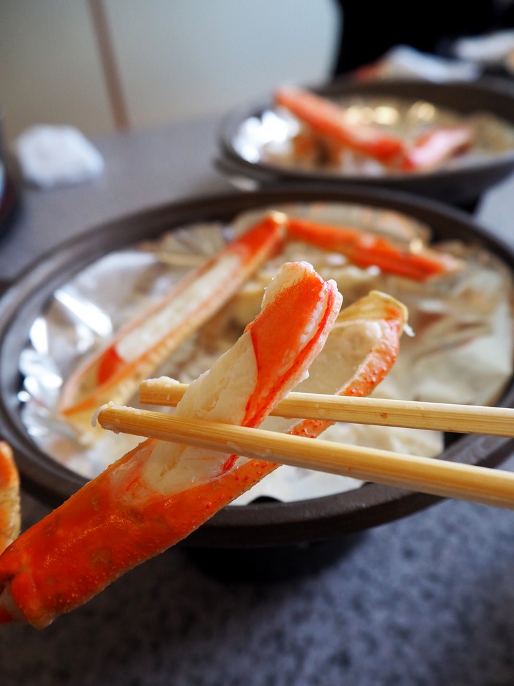 Un repas à base de crabe de Tottori