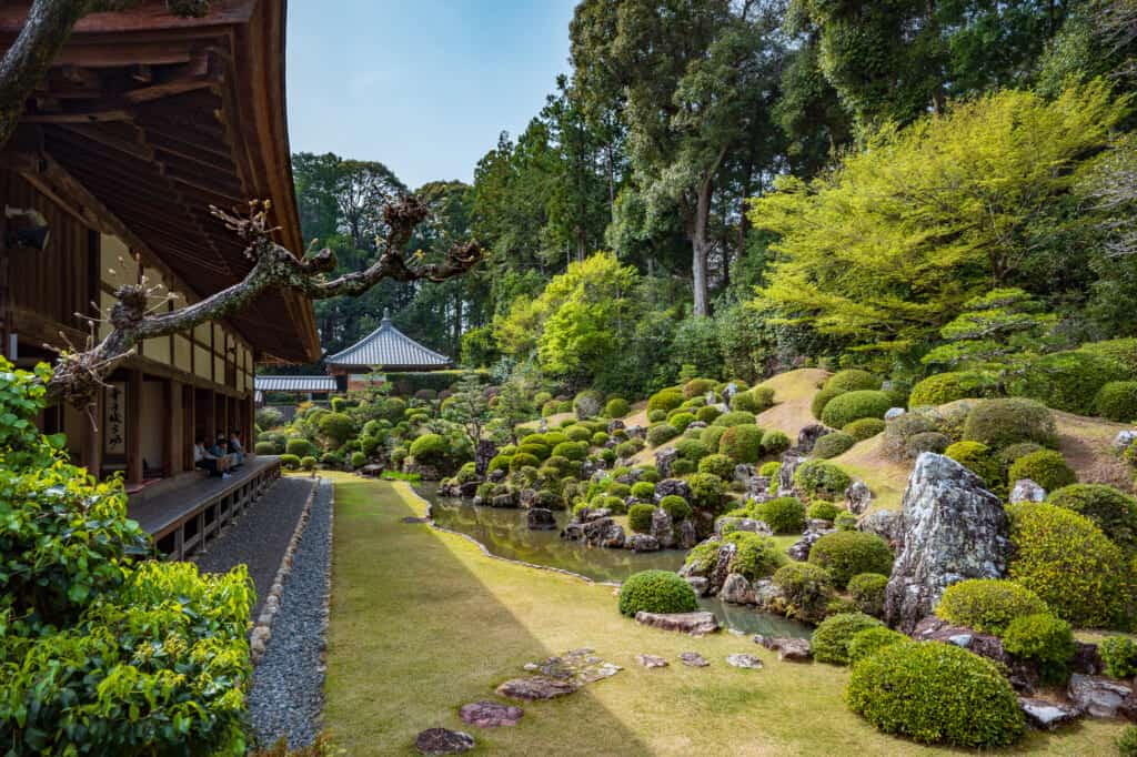 jardin japonais du temple Ryotanji conçu par le célèbre Kobori Enshu