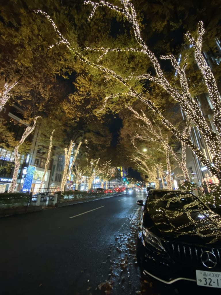 Luces en Omotesando, Tokio, Japón