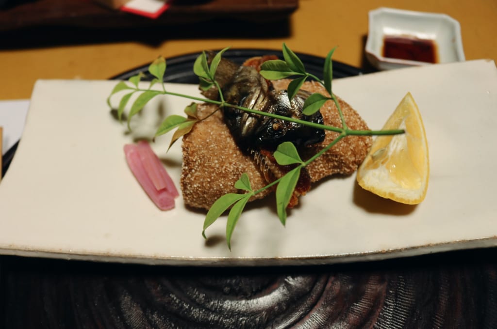 cena del ryokan Tensui
