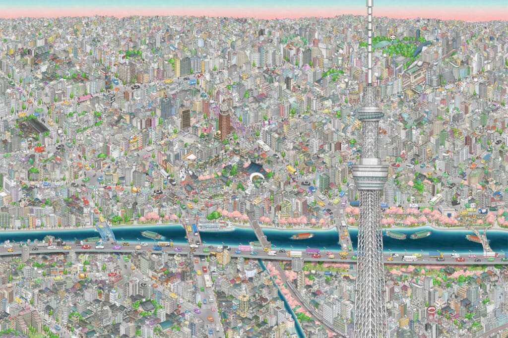 Vistas del SkyTree: Mural de teamLab en Tokyo Sky Tree