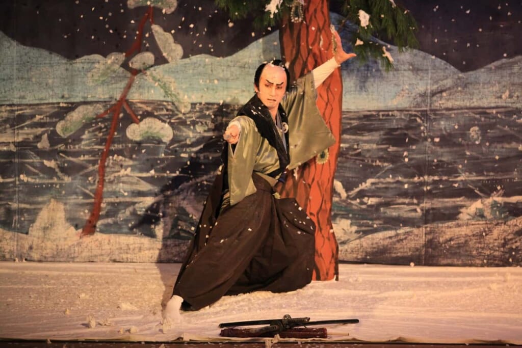 Una representación en el teatro Kashimo Meijiza 