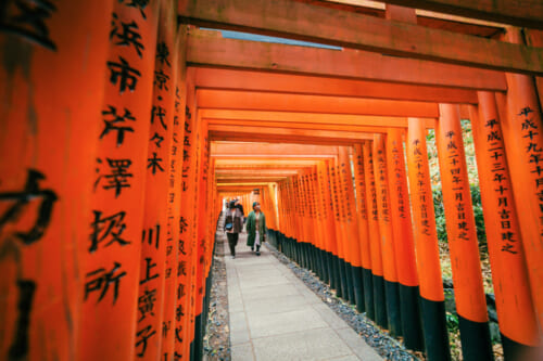 mil puertas rojas en Fushimi Inari Taisha