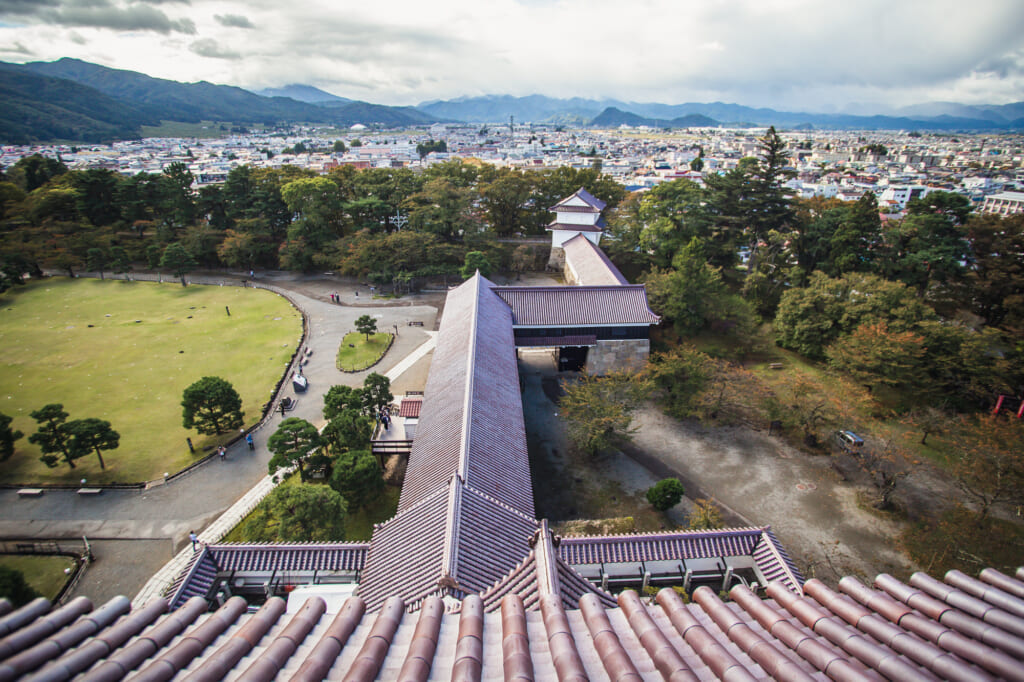 panoramica de aizu wakamatsu desde el castillo tsurugajo