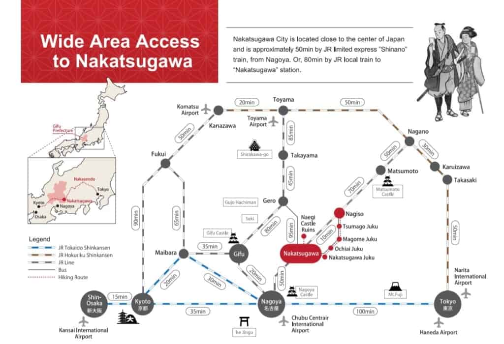 mapa de acceso a Nakatsugawa