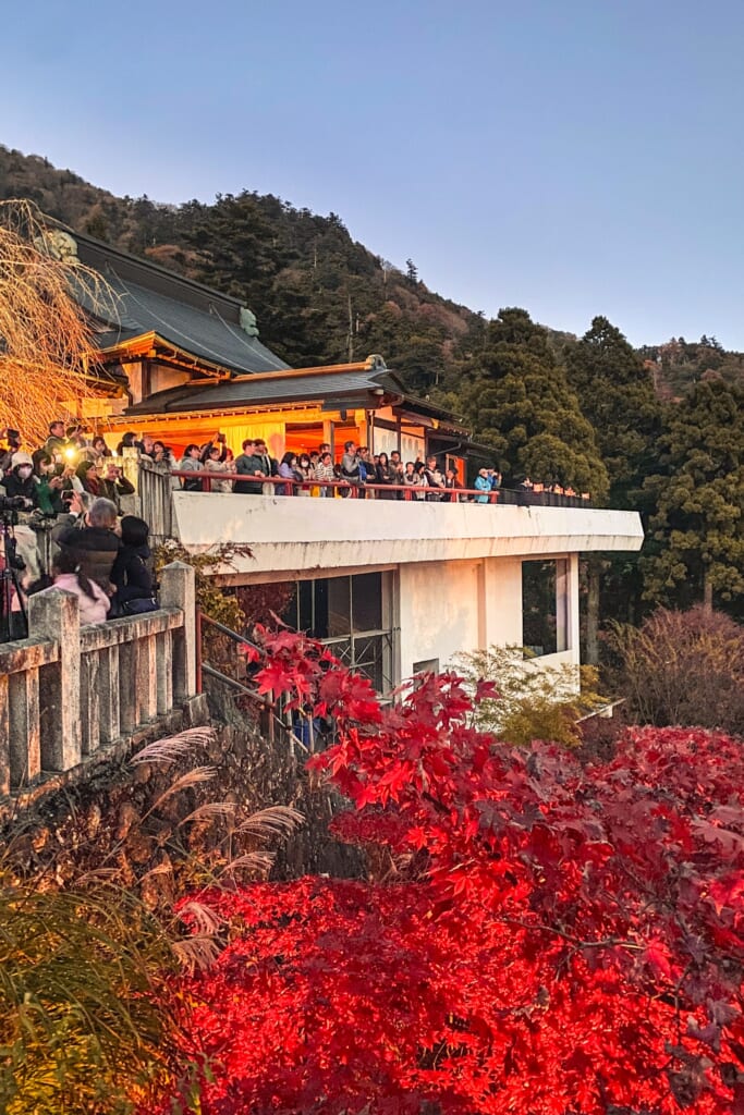 Santuario Afuri en el monte Oyama durante el otoño