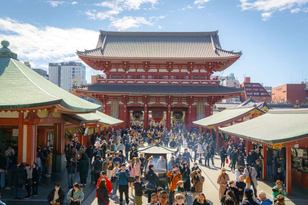 Una vista general de la zona central del templo más antiguo de Tokio