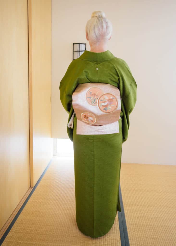 Nagoya-Obi mit Taiko-Schleife, Kimono.