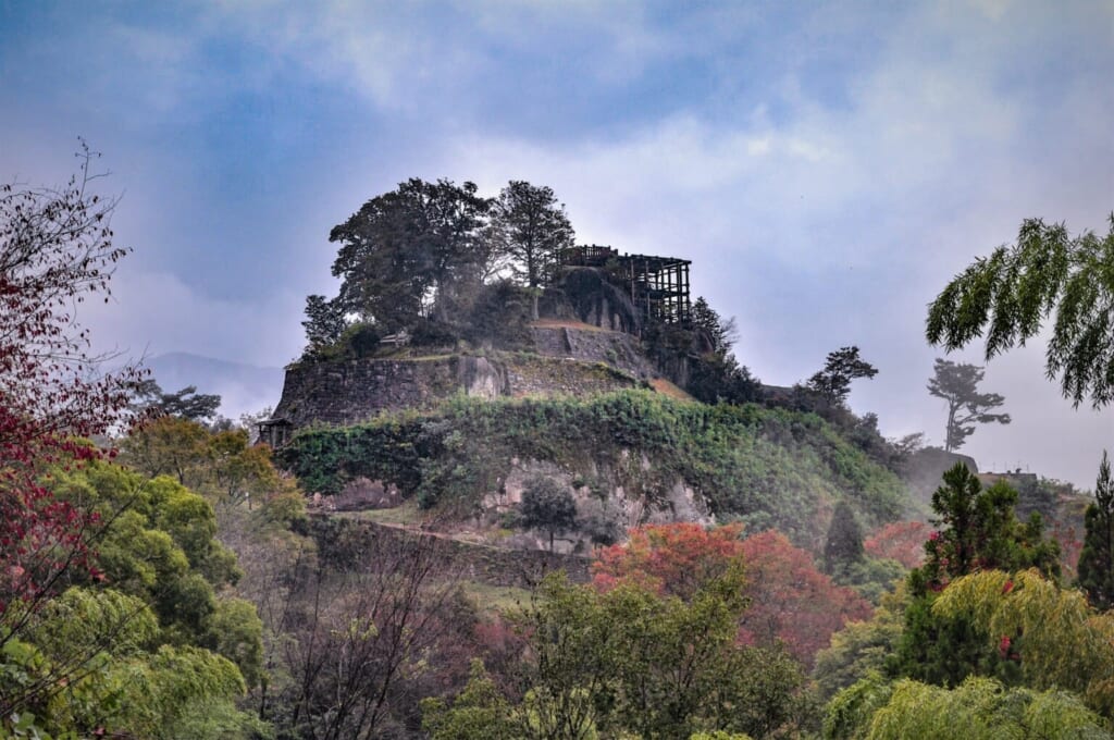 Blick auf die Ruinen der Burg Naegi, Nakatsugawa.