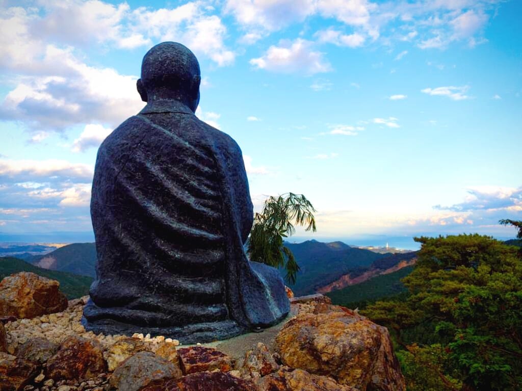 Statue vom Mönch Kukai in Japan.