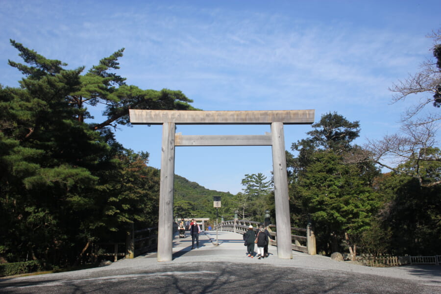 Die Uji-Brücke in Ise-Jingu.