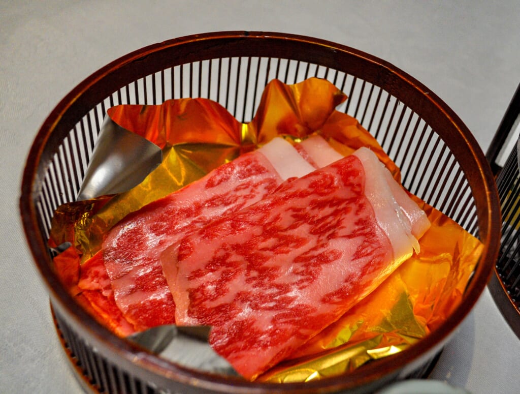 Japanisches Wagyu-Rindfleisch aus der Präfektur Kagoshima.