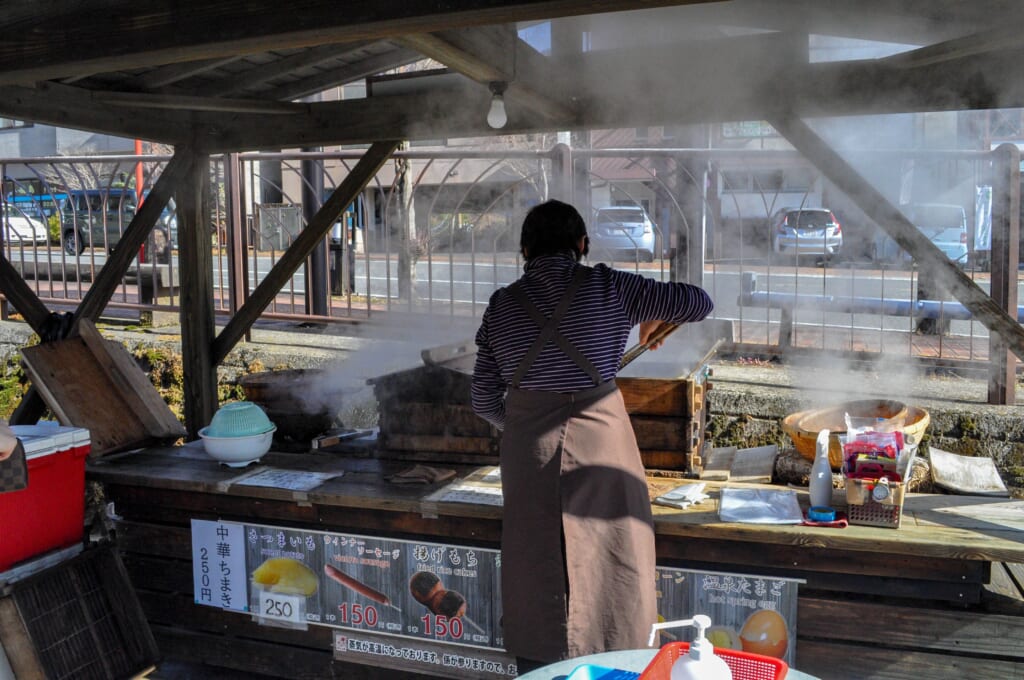 Ein Stand auf dem Kirishima Onsen Markt.