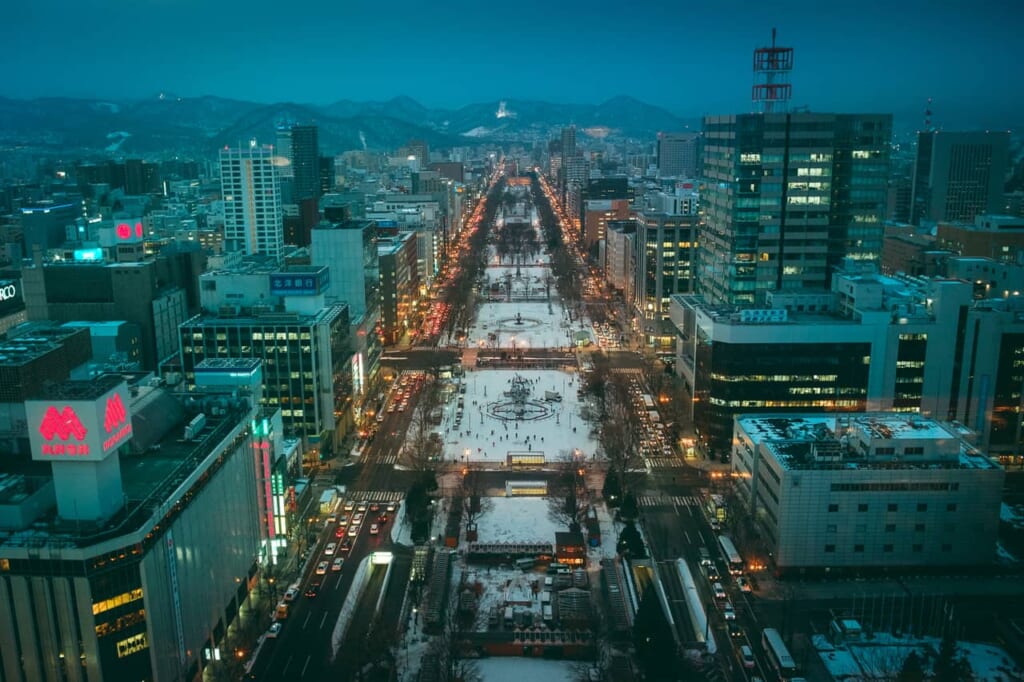 Sapporo, die Hauptstadt der nördlichen Präfektur Hokkaido.