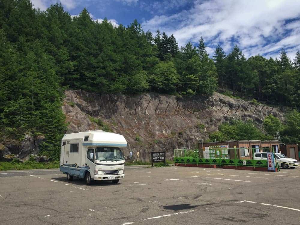Ein Campingparkplatz in Japan.