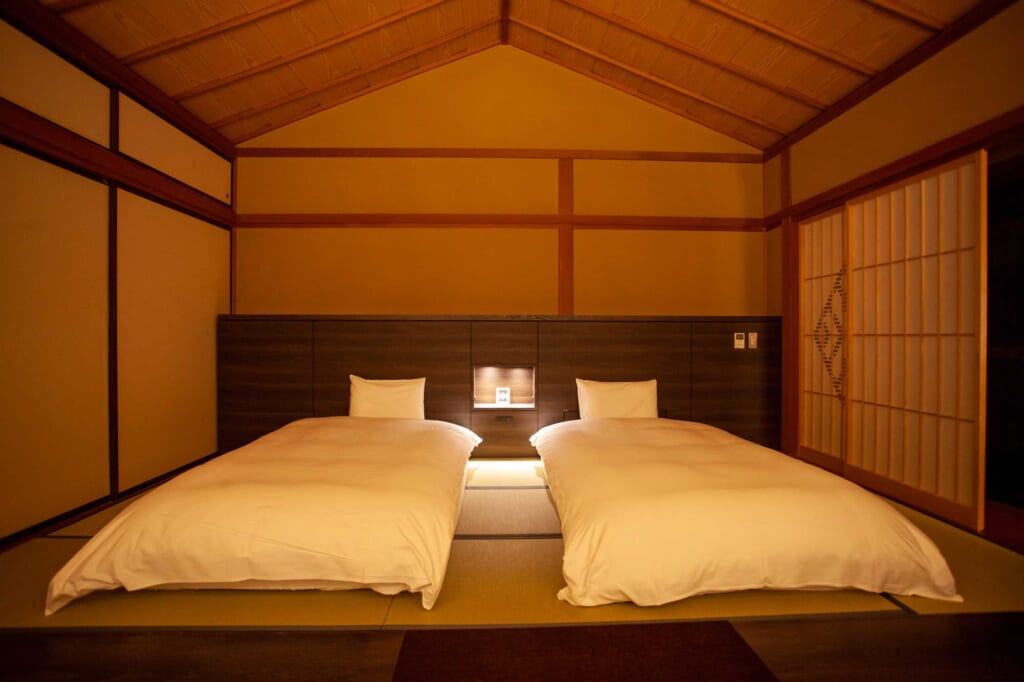 Betten im Futon-Stil in Aomori, Japan