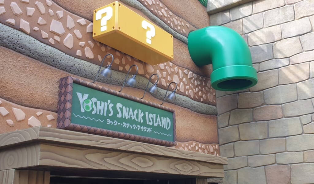 cartello del chiosco Yoshi's Snack Island