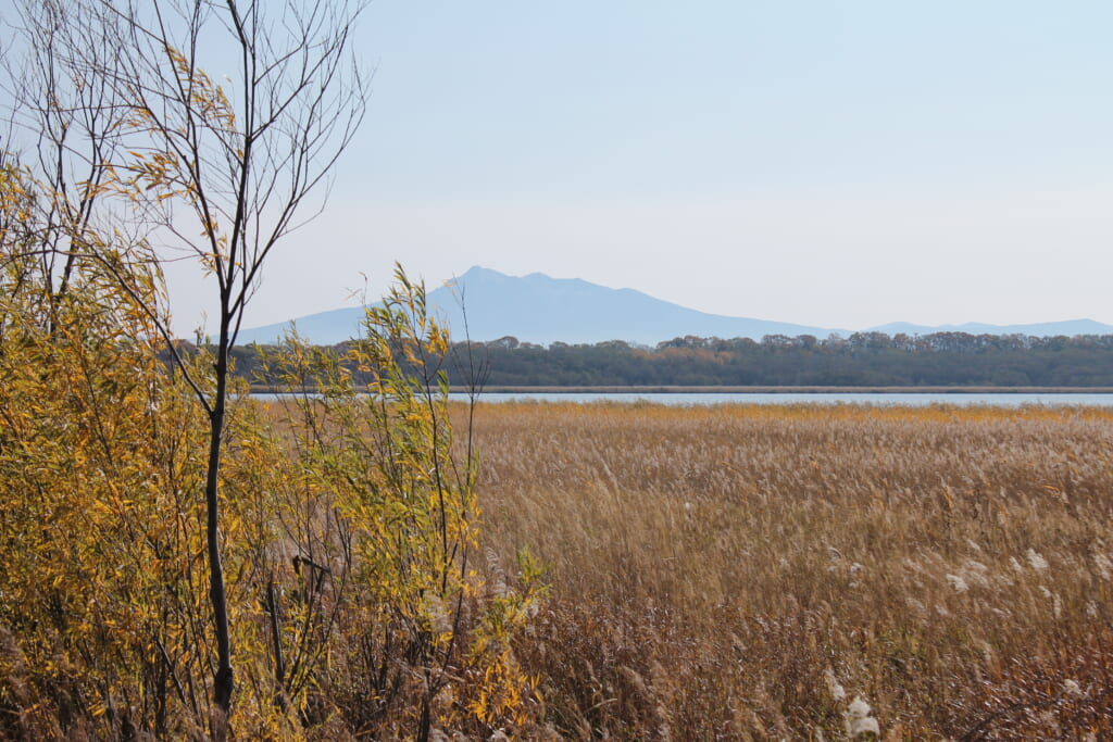 Paesaggio autunnale al lago Tōfutsu in Hokkaido