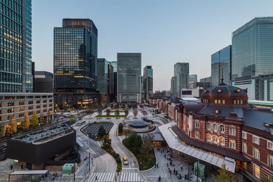 Vista sulla stazione di Tokyo