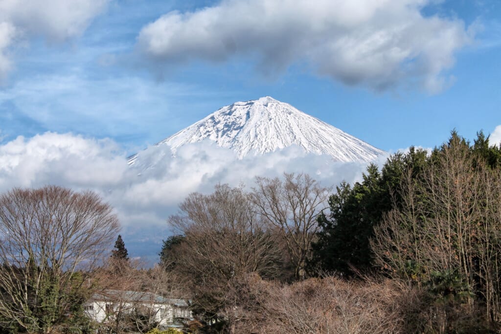 La vetta del monte Fuji vista da Fujinomiya