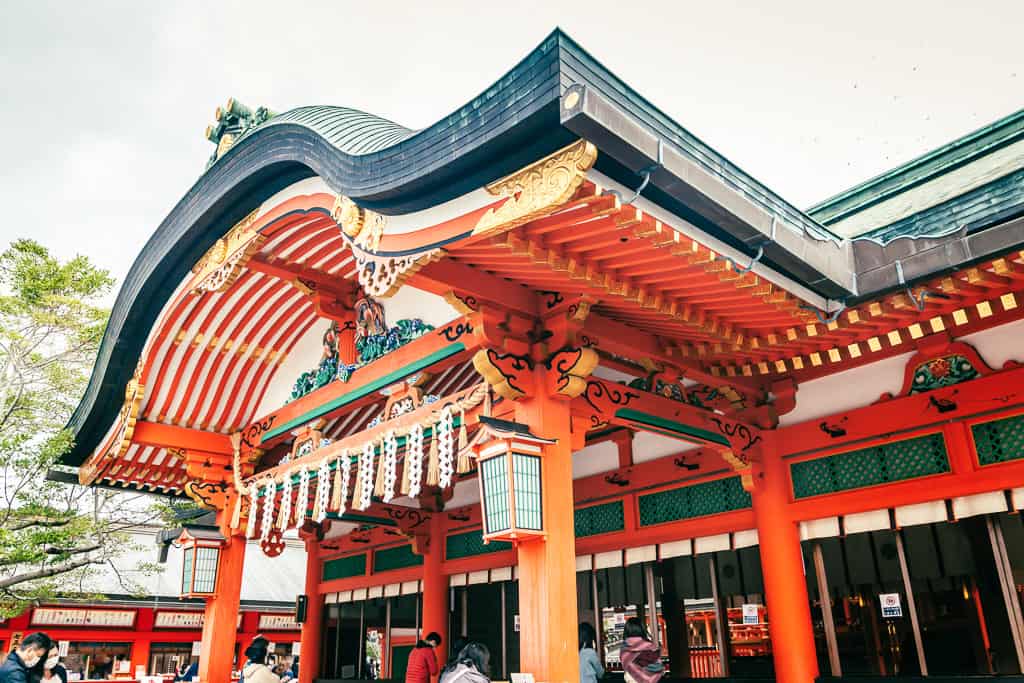 facciata del padiglione interno del Fushimi Inari