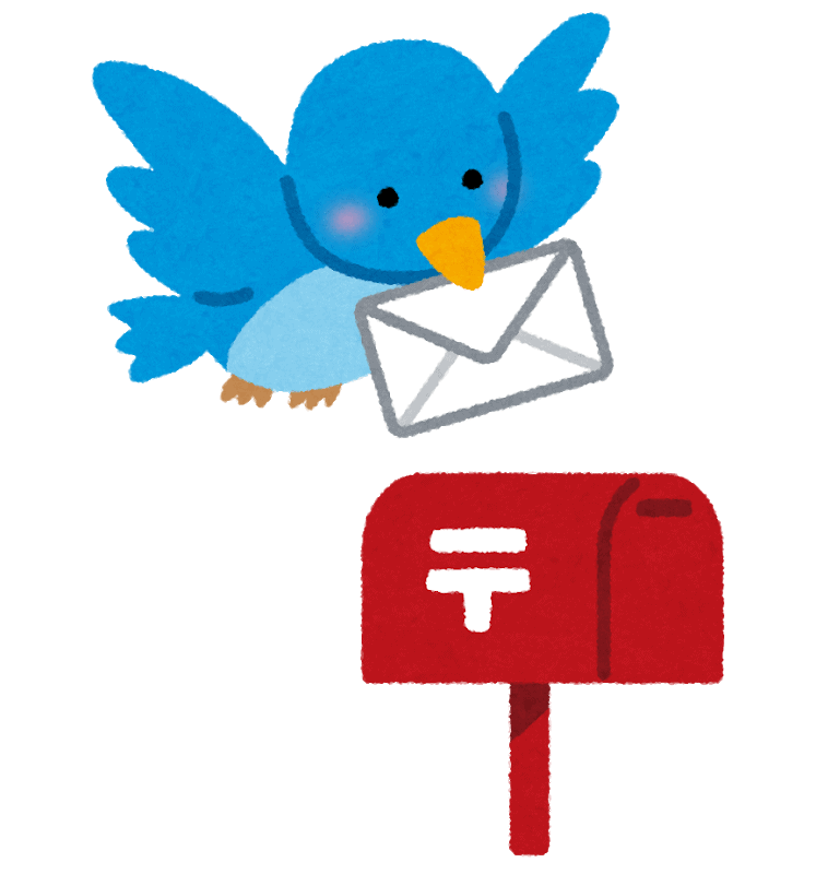 Uccello che porta una lettera alla cassetta della posta