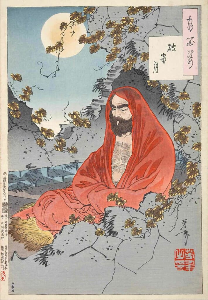 stampa del patriarca dello zen bodhidharma