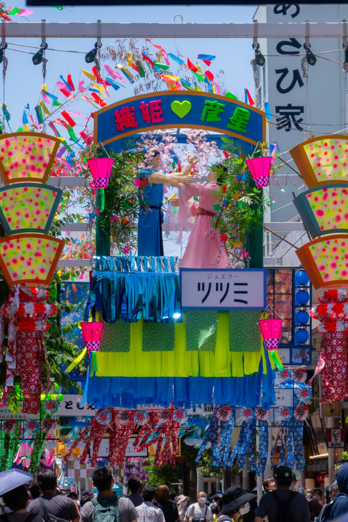 Festival di Tanabata decorazioni per la strada