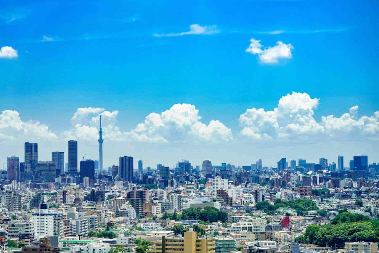 Vista sullo skyline di Tokyo