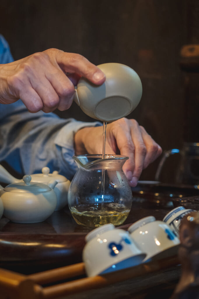 Degustazione di tè verde giapponese